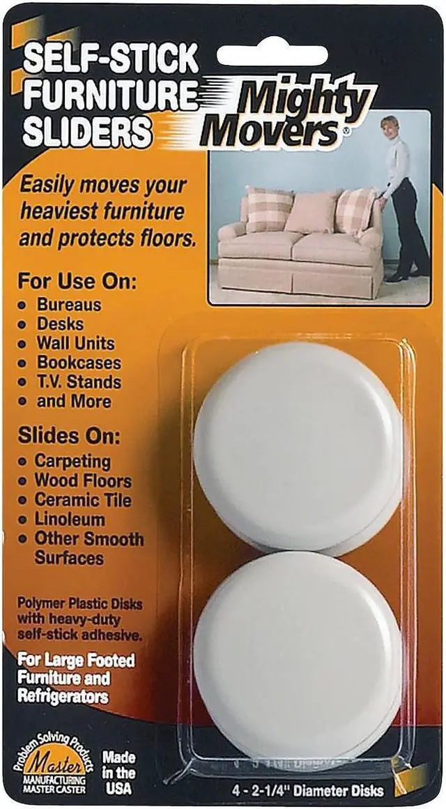 Alt view image 5 of 10 - Furniture Glide,Self-Stick,Rd,2-1/4",PK4 MASTER CASTER 87003
