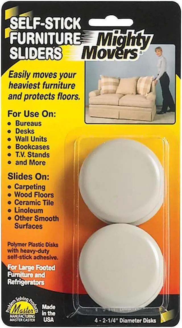 Alt view image 4 of 10 - Furniture Glide,Self-Stick,Rd,2-1/4",PK4 MASTER CASTER 87003