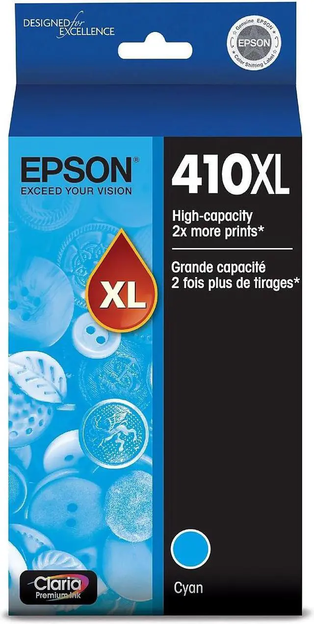 Alt view image 9 of 15 - Epson T410 Claria Premium High Capacity Cyan Ink Cartridge #T410X220S