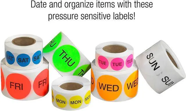 Alt view image 5 of 5 - Tape Logic Inventory Circle Labels Days of the Week "SAT" 2" Blue 500/Roll