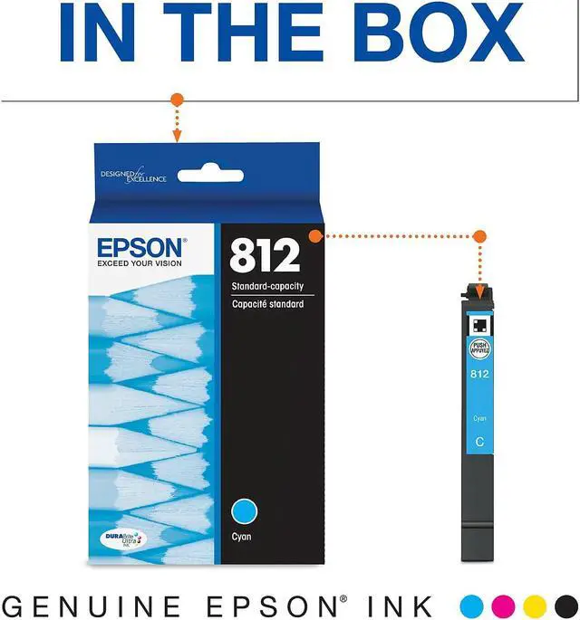 Alt view image 4 of 7 - Epson T812220S (T812) DURABrite Ultra Ink, 300 Page-Yield, Cyan