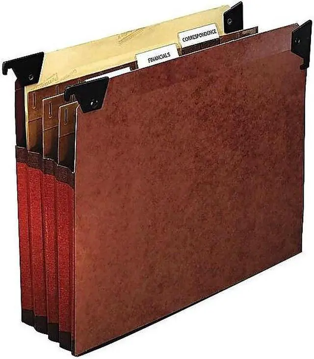 Alt view image 8 of 9 - Tops Pendaflex 45422 3   Expansion Swing Hook Hanging File Pockets  Manila  Letter  Red  Five per Box