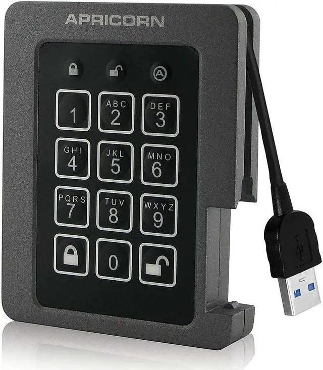 Alt view image 15 of 15 - Apricorn Aegis Padlock ASSD-3PL256-1TBF 1 TB Solid State Drive - 2.5" Internal - Black - TAA Compliant - USB 3.1 - 300 MB/s Maximum Read Transfer Rate - 256-bit Encryption Standard
