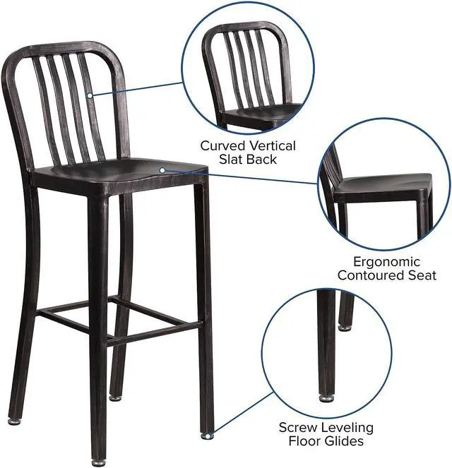 Alt view image 13 of 15 - FLASH FURNITURE 4-CH-31320-24-OR-GG Orange Backless Metal Stool,24"