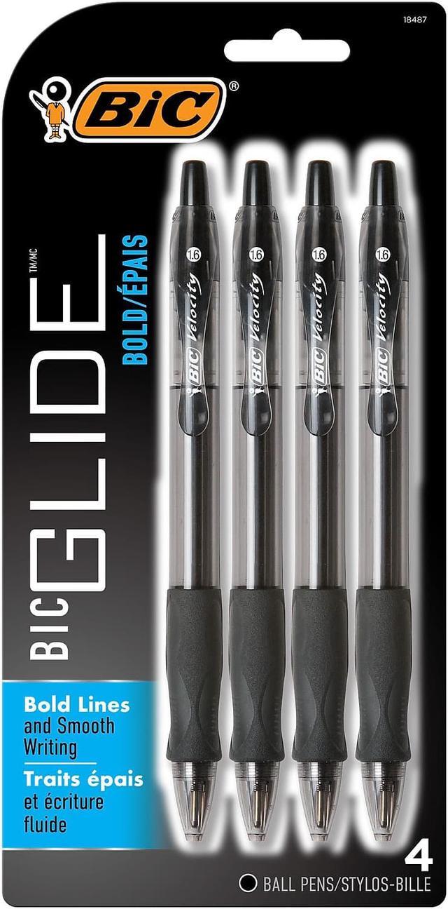BIC Velocity Retractable Ballpoint Pens Bold Point Black Ink 859025 