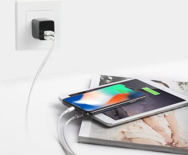 Alt view image 2 of 2 - LAX LAX2PORTWALL-BLK Black Rapid Charging Dual USB Wall Charger