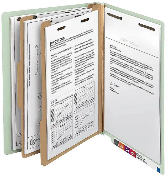 Alt view image 10 of 13 - Smead Manufacturing Company SMD26802 Classification Fldr- Ltr- Recycled- 2-DV- BN-BE