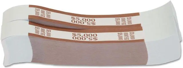 Main image of Coin-Tainer Currency Straps Brown $5 000 in $50 Bills 1000 Bands/Pack 405000