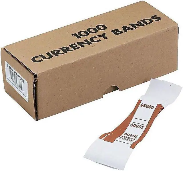 Alt view image 2 of 8 - Coin-Tainer Currency Straps Brown $5 000 in $50 Bills 1000 Bands/Pack 405000