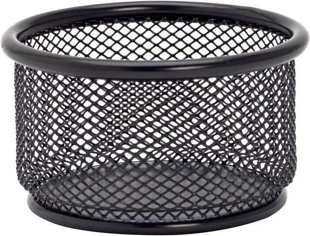 Alt view image 2 of 13 - Lorell Paper Clip Holder 3-3/4"x3-7/8" Black Mesh 84150