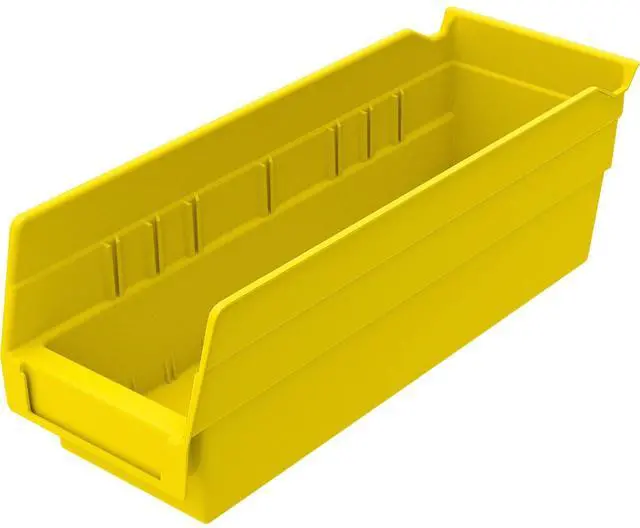 Alt view image 6 of 6 - Akro-Mils Shelf Bin - 4" Height x 4.1" Width x 11.6" Depth - Polypropylene - Yellow