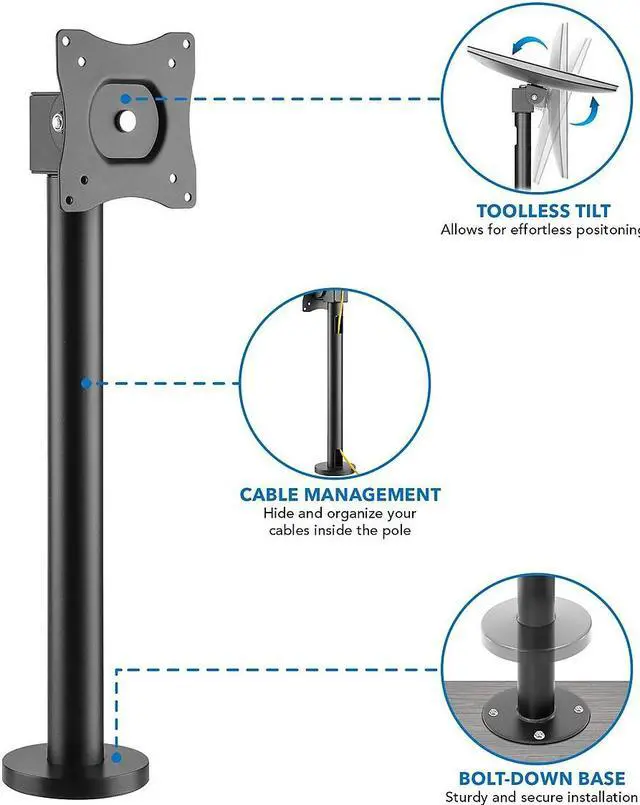 Alt view image 5 of 8 - Mount-It! Register Stand for Checkout Stations and Screens | w/ VESA Patterns