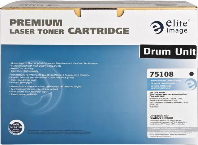 Alt view image 3 of 6 - Elite Image 75108 Drum 20 000 Page Yield Elite Replacement for Brother DR400