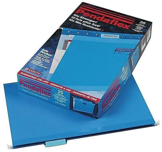 Alt view image 10 of 10 - Pendaflex Reinforced Hanging Folders 1/5 Tab Legal Blue 25/Box 415315BLU