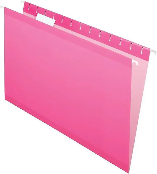Alt view image 10 of 15 - Pendaflex Reinforced Hanging Folders 1/5 Tab Legal Pink 25/Box 415315PIN