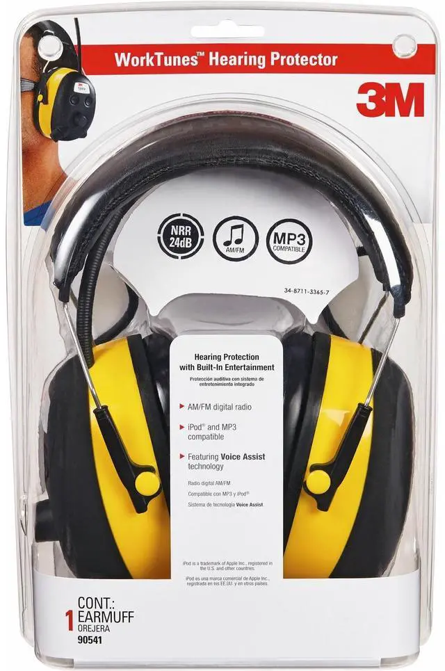 Alt view image 6 of 8 - 3M Yellow, Black 9054100000V Circumaural Headphone