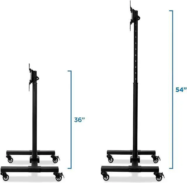 Alt view image 16 of 20 - Mount-It! TV Cart | Fits 24-42 Inch TVs | Adjustable Height Rolling Stand