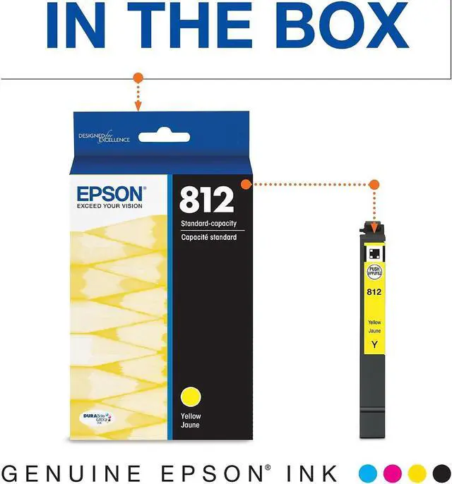 Alt view image 3 of 6 - Epson T812420S (T812) DURABrite Ultra Ink, 300 Page-Yield, Yellow