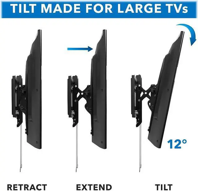 Alt view image 4 of 8 - Mount-It! Premium Tilt Wall TV Mount 154 Lbs. Max. (MI-382)