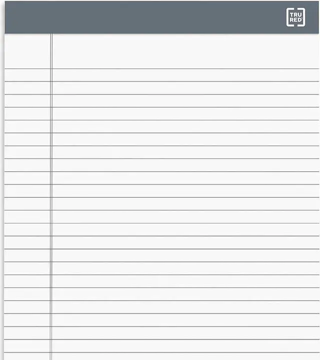 Alt view image 6 of 10 - TRU RED Notepads 8.5" x 14" Wide Ruled White 50 Sheets/Pad 12 Pads/Pack TR57372