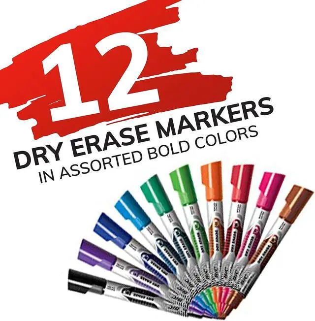 Alt view image 14 of 19 - BIC GELIPP121-AST Low Odor And Bold Writing Pen Style Dry Erase Marker, Bullet Tip, Assorted, 12