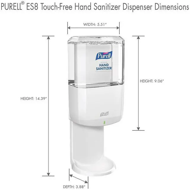 Alt view image 10 of 11 - Purell® ES8 Wall-Mount Hand Sanitizer Dispenser, White