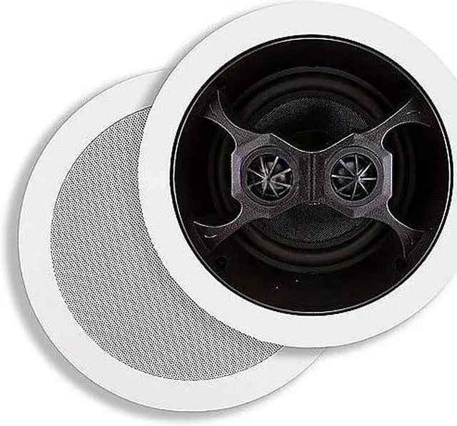 Alt view image 7 of 15 - Monoprice 100W 6.5" 3 Way Glass Composite Stereo In-Ceiling Speaker White 104619