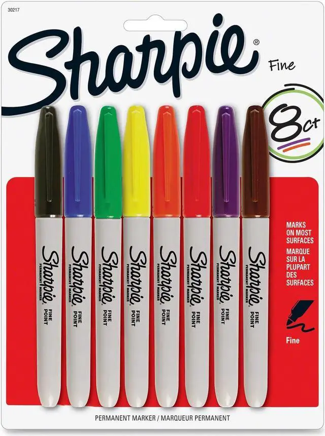 Alt view image 11 of 11 - Sharpie Permanent Marker Fine Point 8/PK Assorted 30217PP