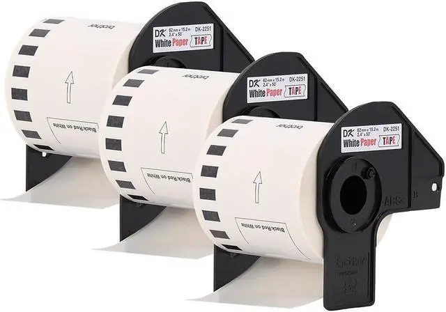 Alt view image 10 of 18 - Brother Continuous Paper Label Tape, 2.44" x 100ft, White, 3 Rolls/Pack
