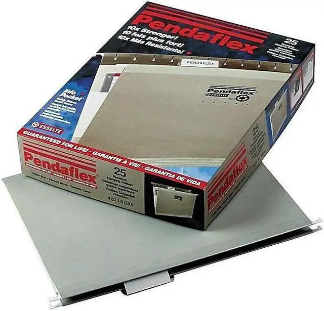 Alt view image 10 of 15 - Pendaflex Reinforced Hanging Folders 1/5 Tab Letter Gray 25/Box 415215GRA