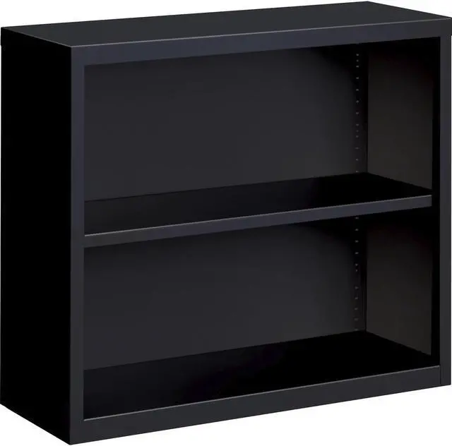 Alt view image 6 of 6 - Lorell Steel Bookcase. 2-Shelf 34-1/2"x12-5/8"x30" Black 41282