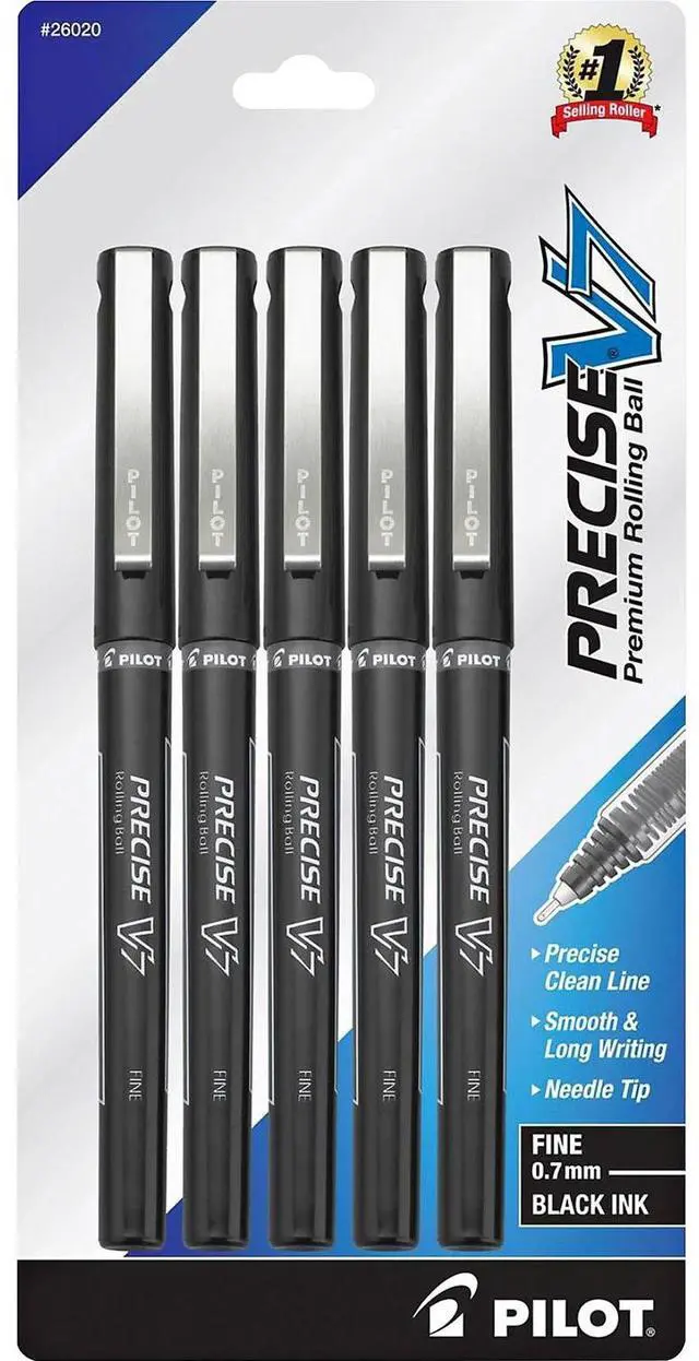 Alt view image 2 of 5 - Pilot Roller Ball Pen Nonrefillable Fine 5/PK Black 26020