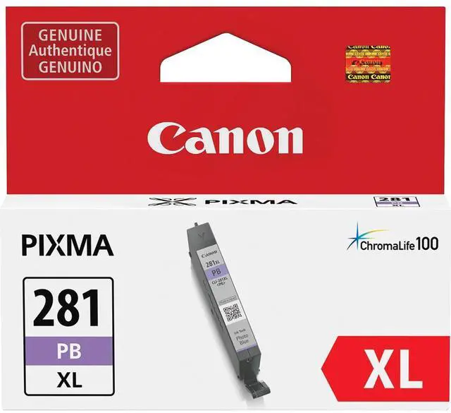Alt view image 12 of 12 - Canon CLI-281XL Original Ink Cartridge - Blue - Inkjet - 1 Each
