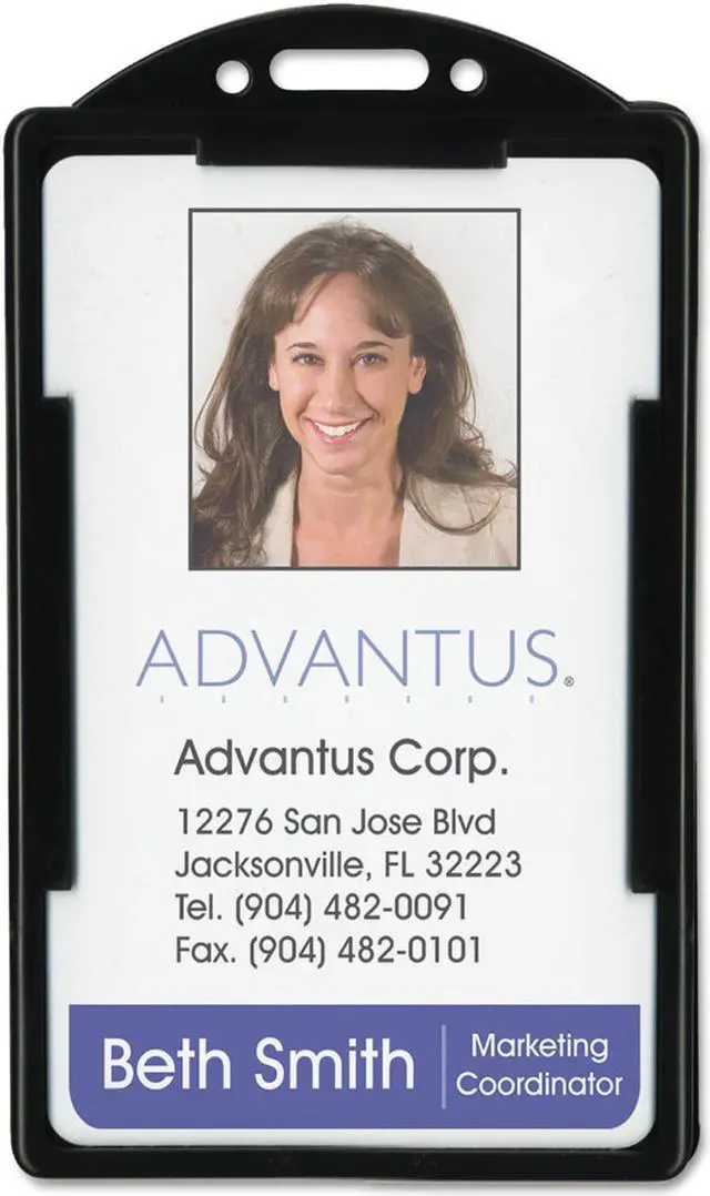 Main image of Advantus Vertical ID Card Holders 2 1/8 x 3 3/8 Black 25 per Pack 75657