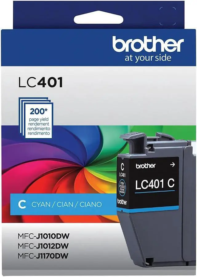 Alt view image 4 of 5 - Brother LC401 Cyan Standard Yield Ink Cartridge Prints Up to 200 Pages (LC401CS)
