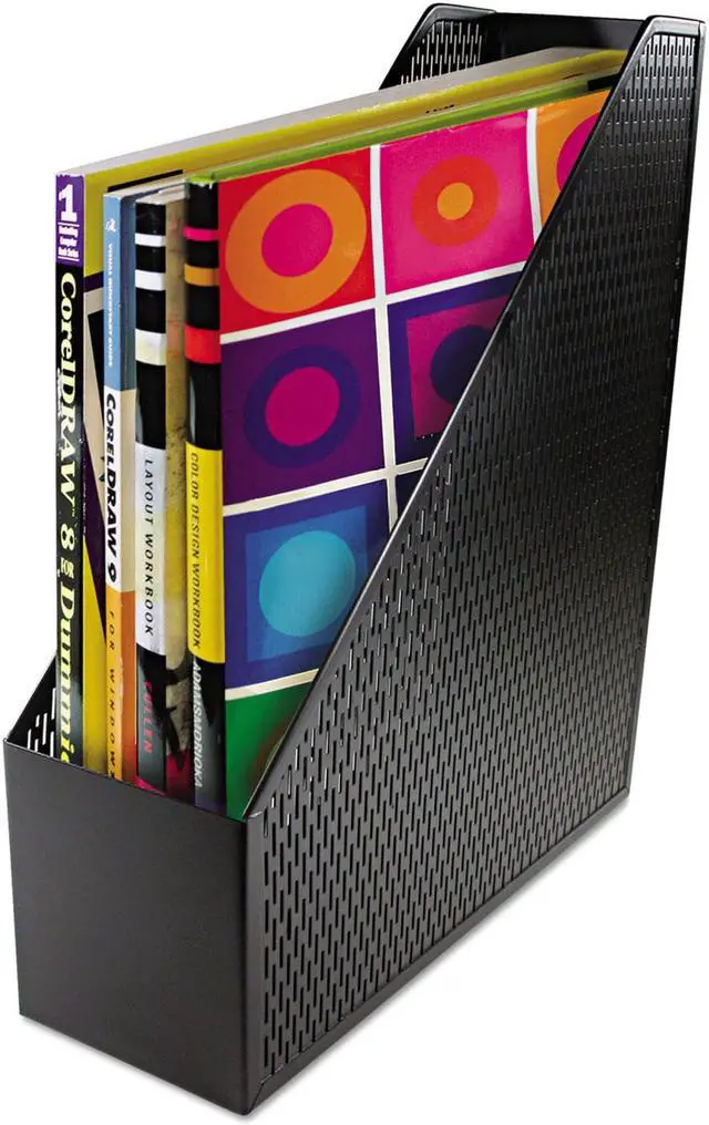 Alt view image 3 of 6 - Artistic Urban Collection Punched Metal Magazine File 3 1/2 x 10 x 11 1/2 Black ART20004