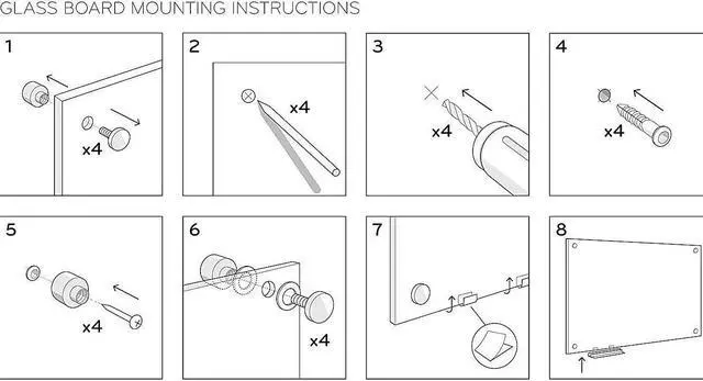 Alt view image 9 of 9 - U Brands Magnetic Glass Dry Erase Board 35x23 White Frosted Surface Frameless