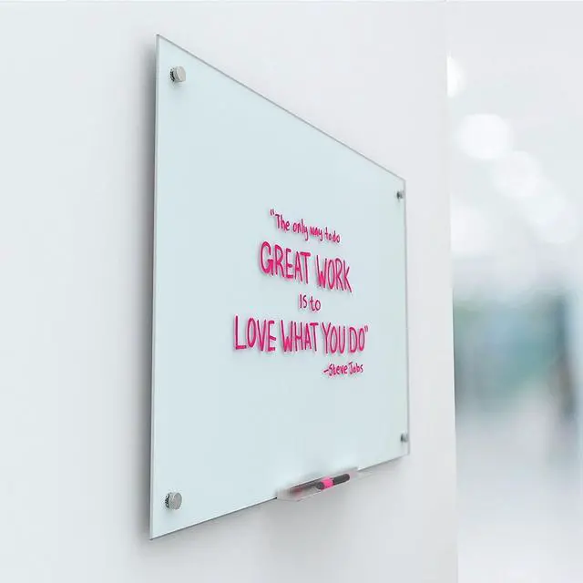 Alt view image 2 of 9 - U Brands Magnetic Glass Dry Erase Board 35x23 White Frosted Surface Frameless
