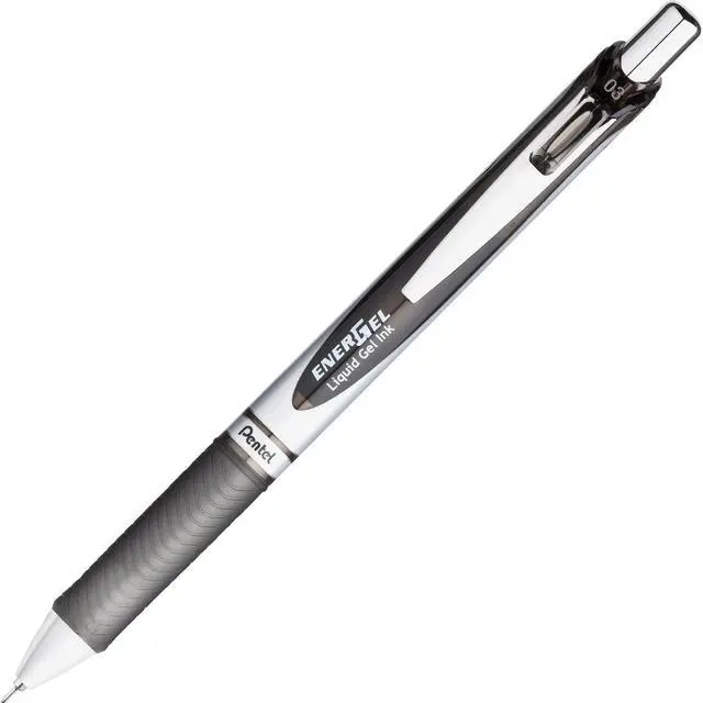 Main image of Pentel Retractable Liquid Gel Pen Fast-Drying 0.3mm Tip Black BLN73A