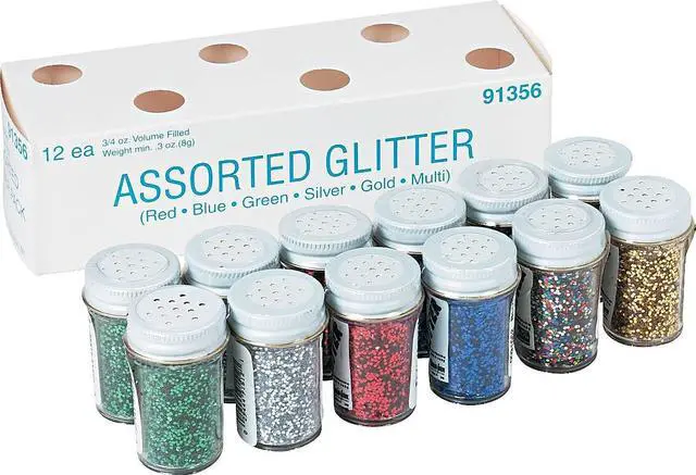 Alt view image 7 of 9 - Pacon 91356 Spectra Glitter 6-Color Assortment  3/4 oz. Shaker-Top Jars  12 per Pack