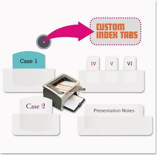 Alt view image 16 of 16 - Redi-Tag Laser Printable Index Tabs 7/16 Inch White 180/Pack 33001