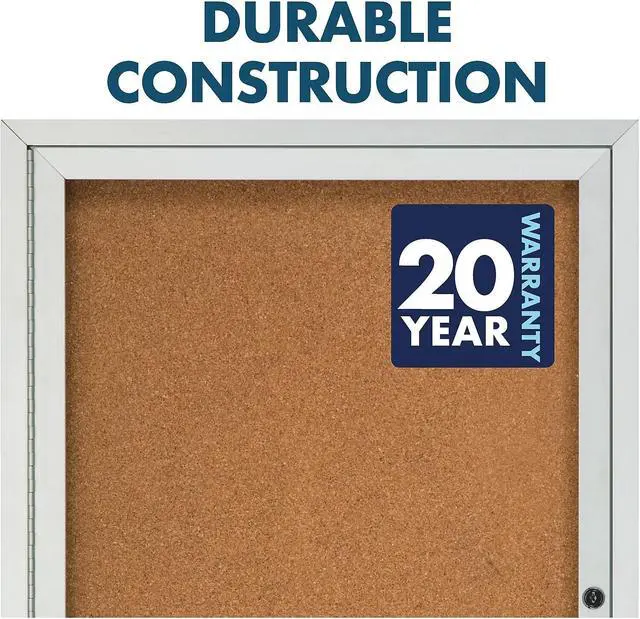 Alt view image 13 of 16 - Quartet Enclosed Bulletin Board Natural Cork/Fiberboard 72 x 36 Silver Aluminum Frame 2366