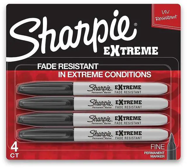 Alt view image 3 of 13 - Sharpie Extreme Permanent Markers Fine Point Black 4/Pack (1927436) 1545022