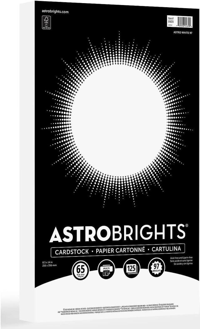 Astrobrights Color Cardstock, 65 lb Cover Weight, 8.5 x 14, Bright