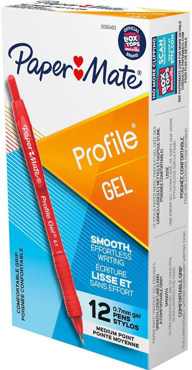 Alt view image 15 of 15 - Paper Mate Retractable Gel Pen Medium 0.7 mm Red Ink 2095463