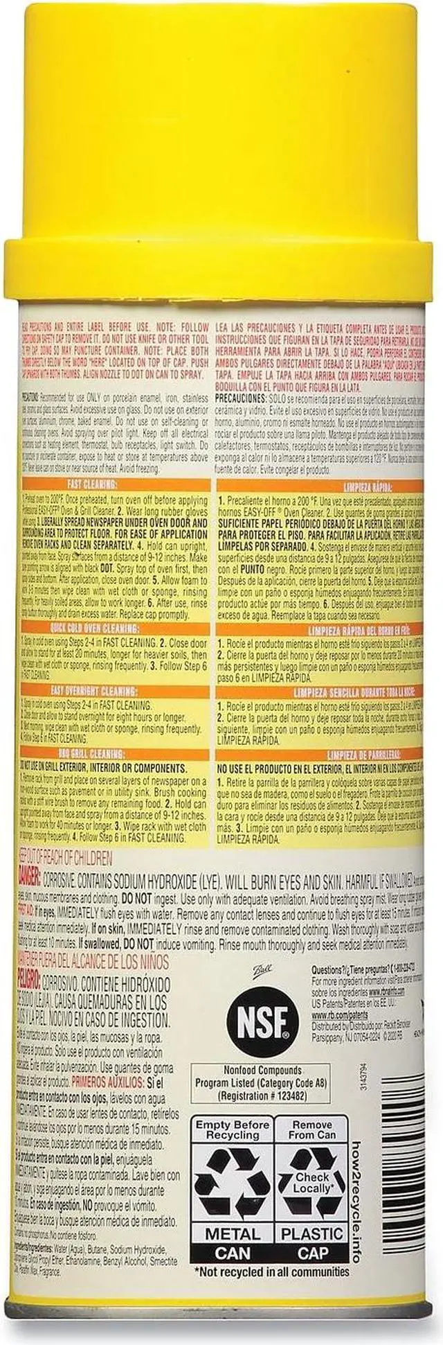 Alt view image 6 of 7 - Lysol Professional EASY-OFF Oven and Grill Cleaner Unscented 24 oz Aerosol Spray 85261EA