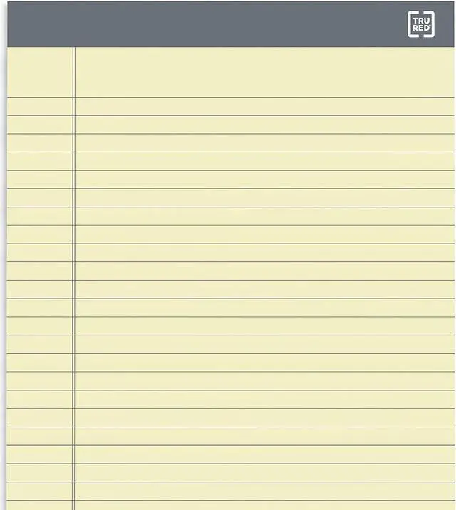 Alt view image 9 of 16 - TRU RED Notepads 8.5" x 14" Wide Ruled Canary 50 Sheets/Pad 12 Pads/Pack TR57371
