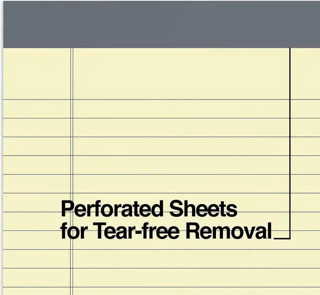 Alt view image 8 of 16 - TRU RED Notepads 8.5" x 14" Wide Ruled Canary 50 Sheets/Pad 12 Pads/Pack TR57371