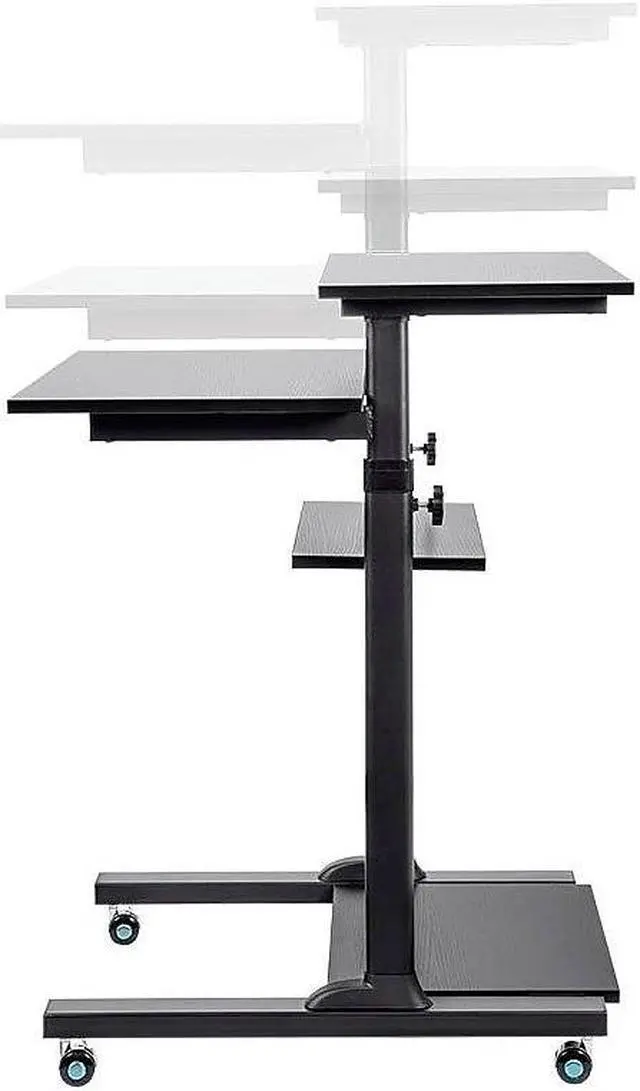Alt view image 15 of 16 - Monoprice Height Adjustable PC Workstation Cart for Sit-Stand