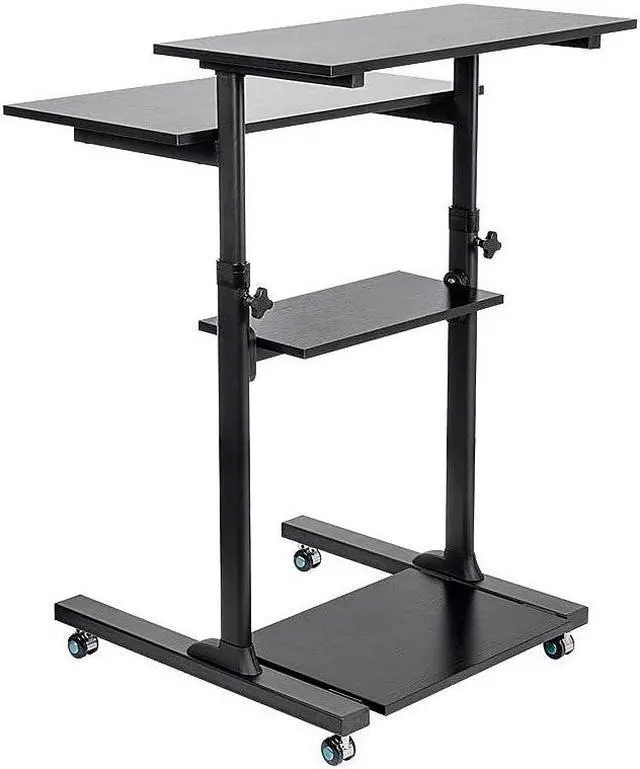 Alt view image 14 of 16 - Monoprice Height Adjustable PC Workstation Cart for Sit-Stand